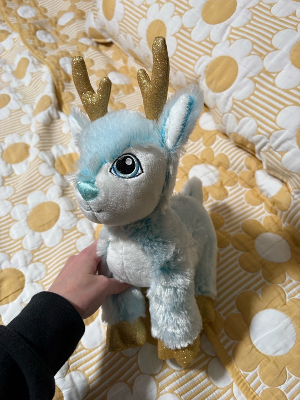 Build-A-Bear Light Blue Reindeer with Gold Antlers